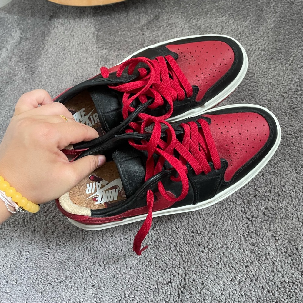 Red Nike Air Jordan Platform Low Shoes